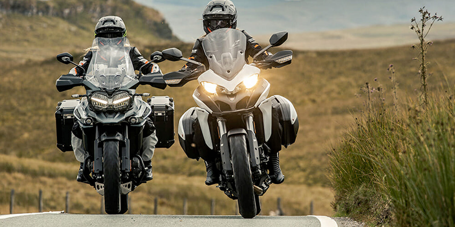 two touring motorcycle riders