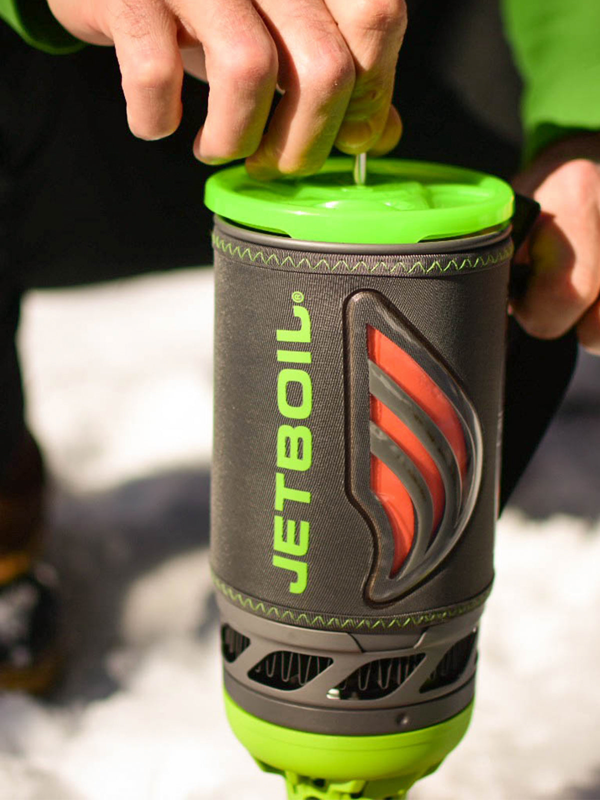 Jetboil FLASH JAVA Kit Cooking System being used to make coffee