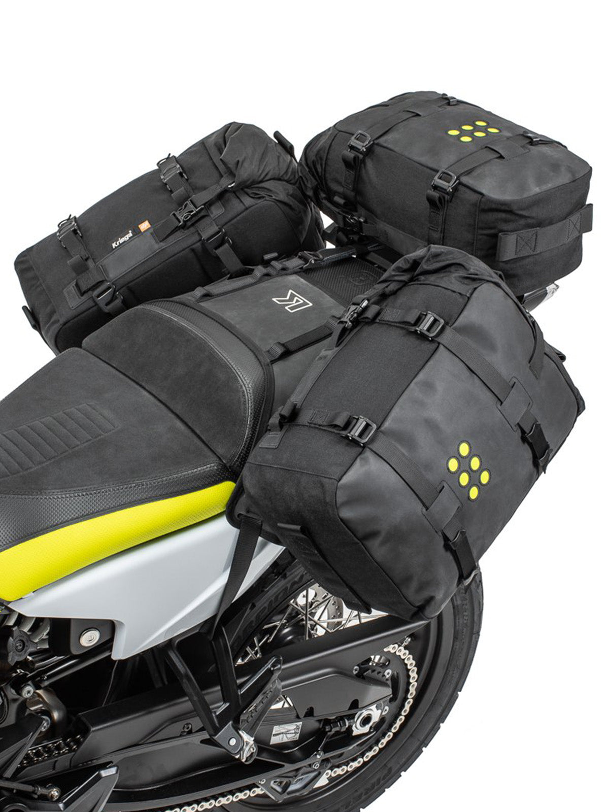 Kriega OS BASE Husqvarna Norden 901 with three adventure packs