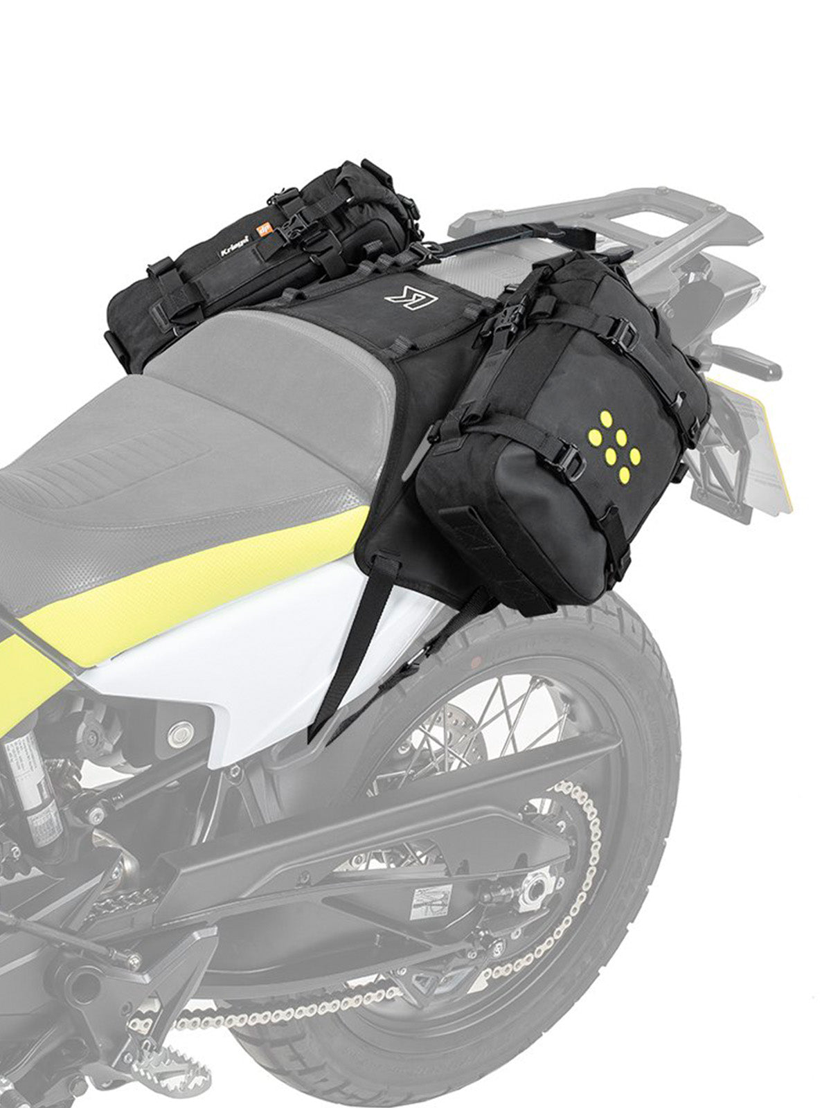 Kriega OS BASE Husqvarna Norden 901 fitted with two OS6 adventure packs