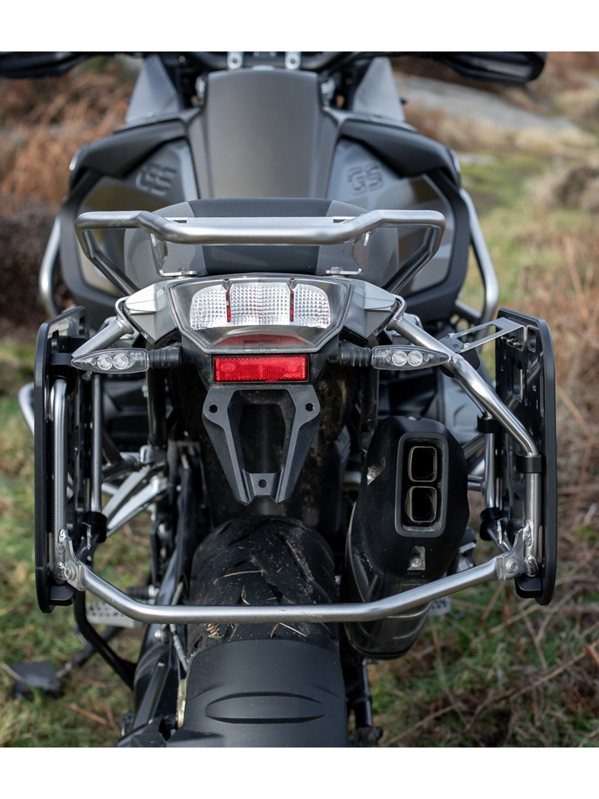 Kriega OS PLATFORM BMW GS Adv Fit rear of bike
