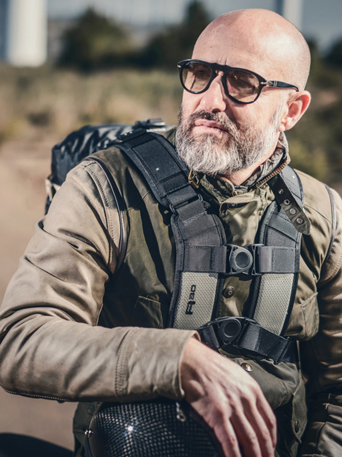 motorbike rider wearing the Kriega R30 Backpack