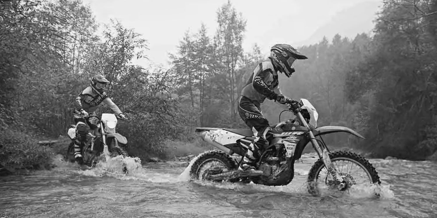 black and white motorcycle training banner