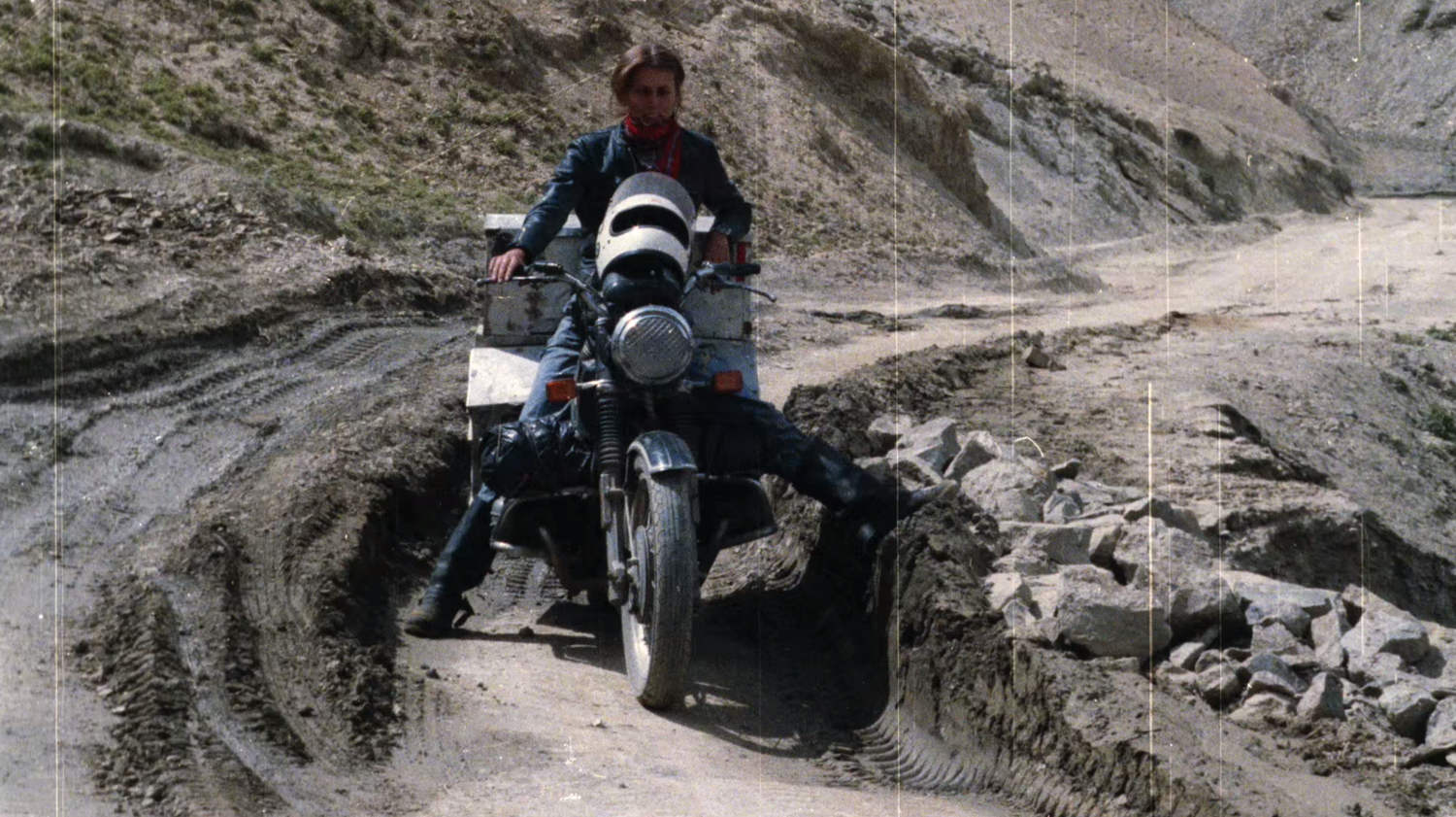elspeth beard motorcycle rider in ruts