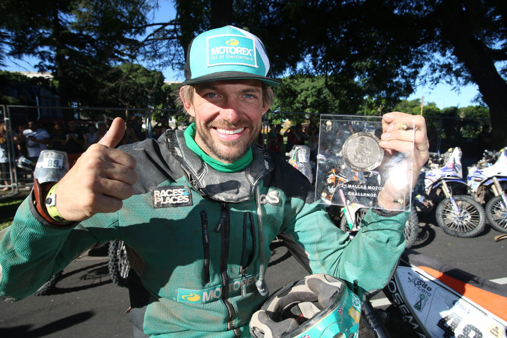 lyndon poskitt with dakar malle moto medal
