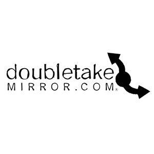 double take mirror black and white logo