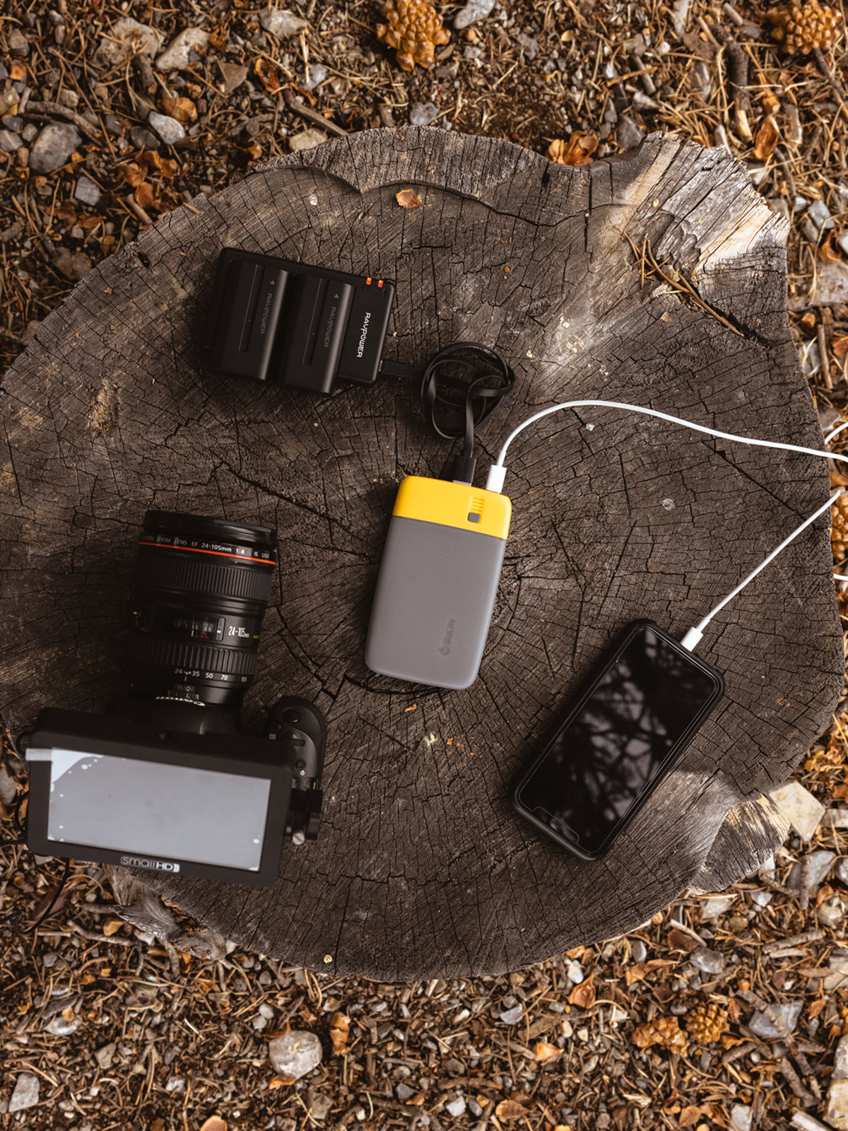 BioLite PowerBank Charge 20 PD charging camera batteries and phone