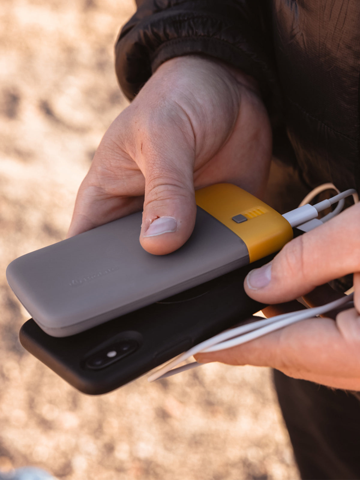 BioLite Power Bank Charge 20 PD connected to phone
