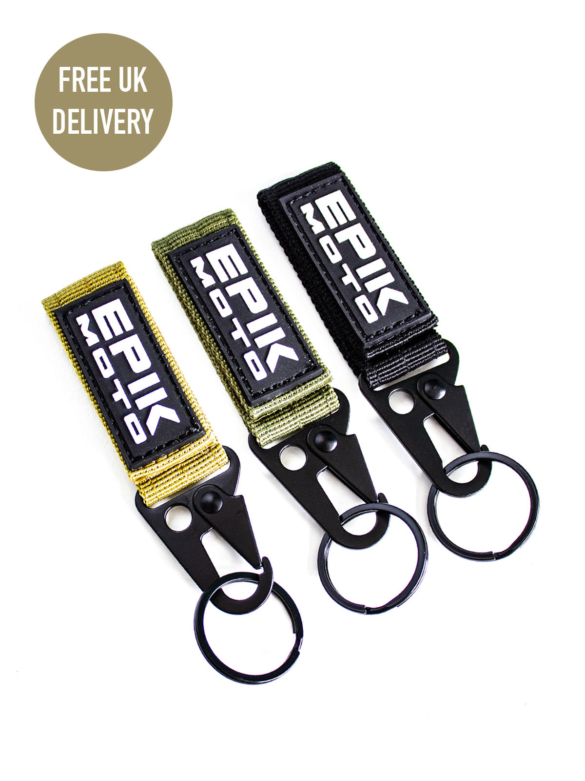 Three EPIKMOTO Multi-use Key Chains