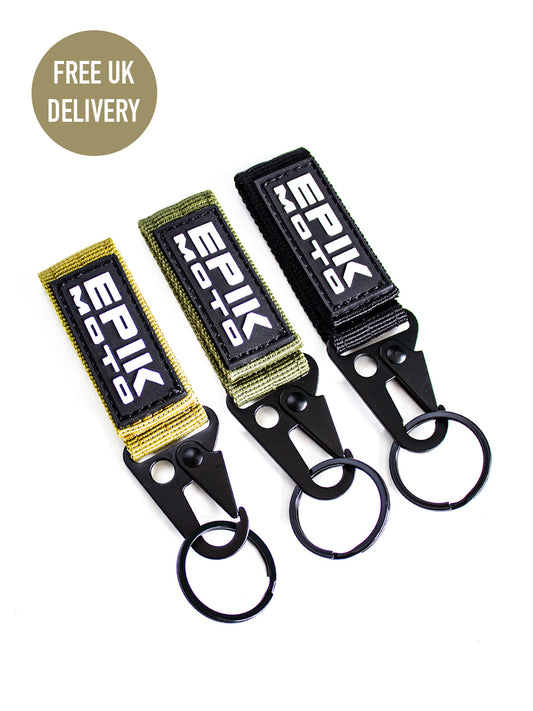 Three EPIKMOTO Multi-use Key Chains