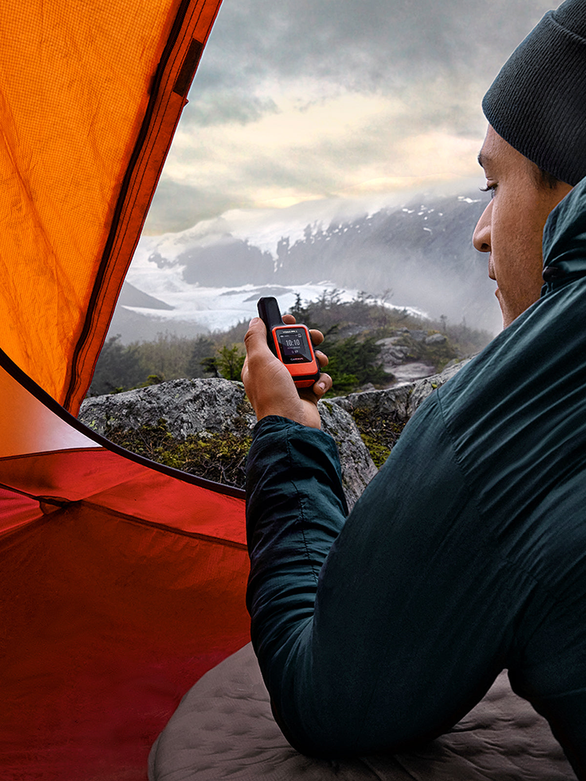 Garmin inReach® Mini 2 being used in tent