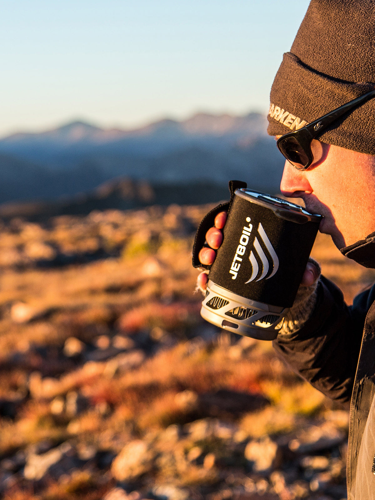 drinking from Jetboil MICROMO Cooking System