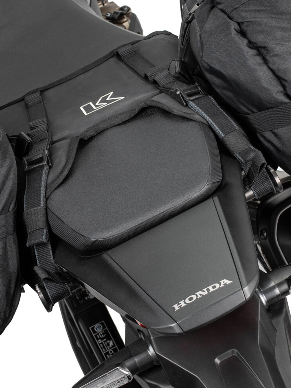 Kriega OS BASE Honda CRF 1100L Africa Twin fitted view from rear