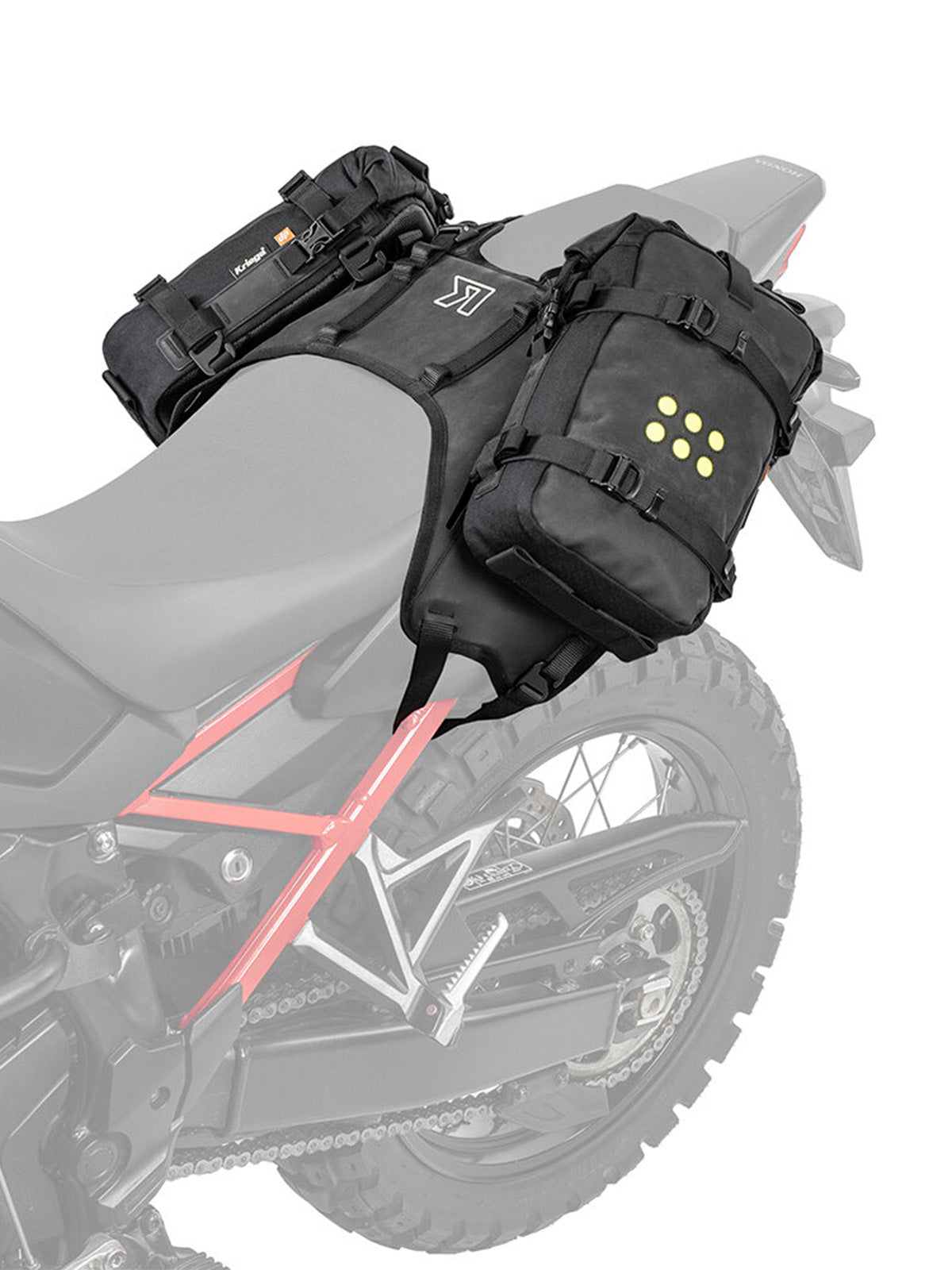 Kriega OS BASE Honda CRF 1100L Africa Twin with two OS6 adventure packs