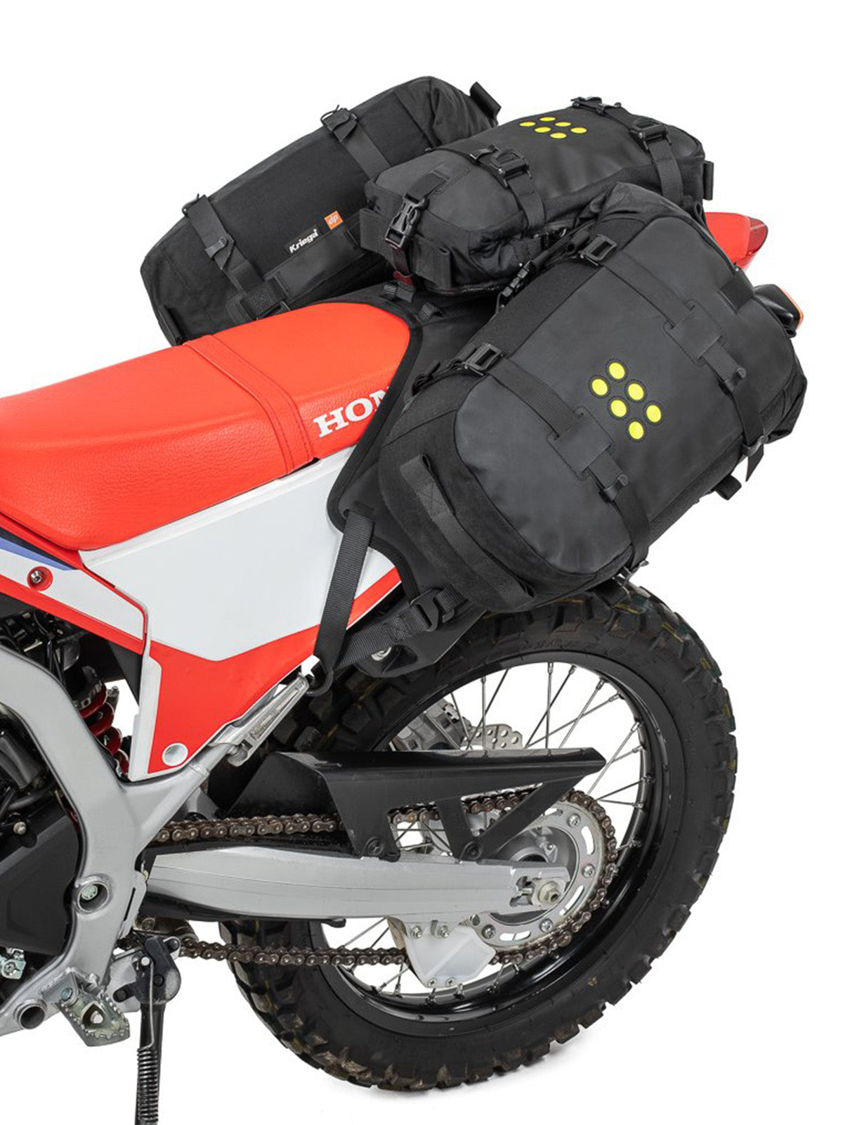 Kriega OS BASE Honda CRF300L / CRF300 Rally with three adventure packs