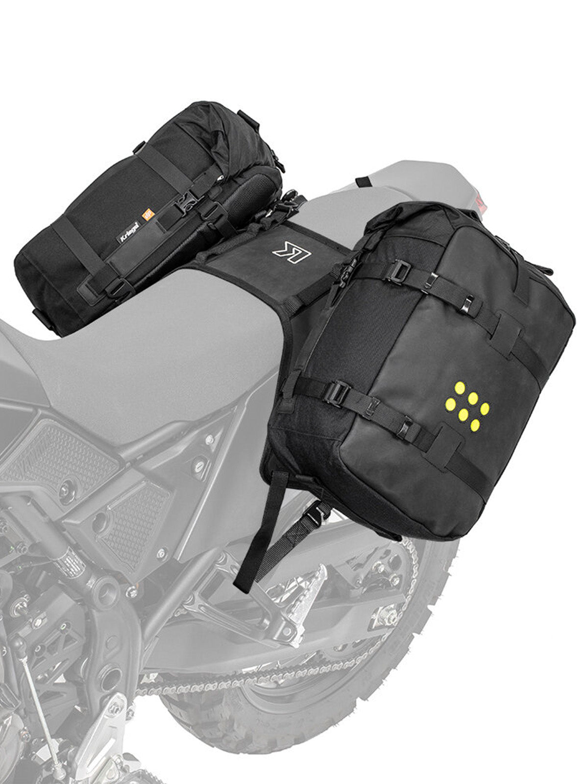 Kriega OS BASE Yamaha Ténéré 700 with two 0s18 adventure packs