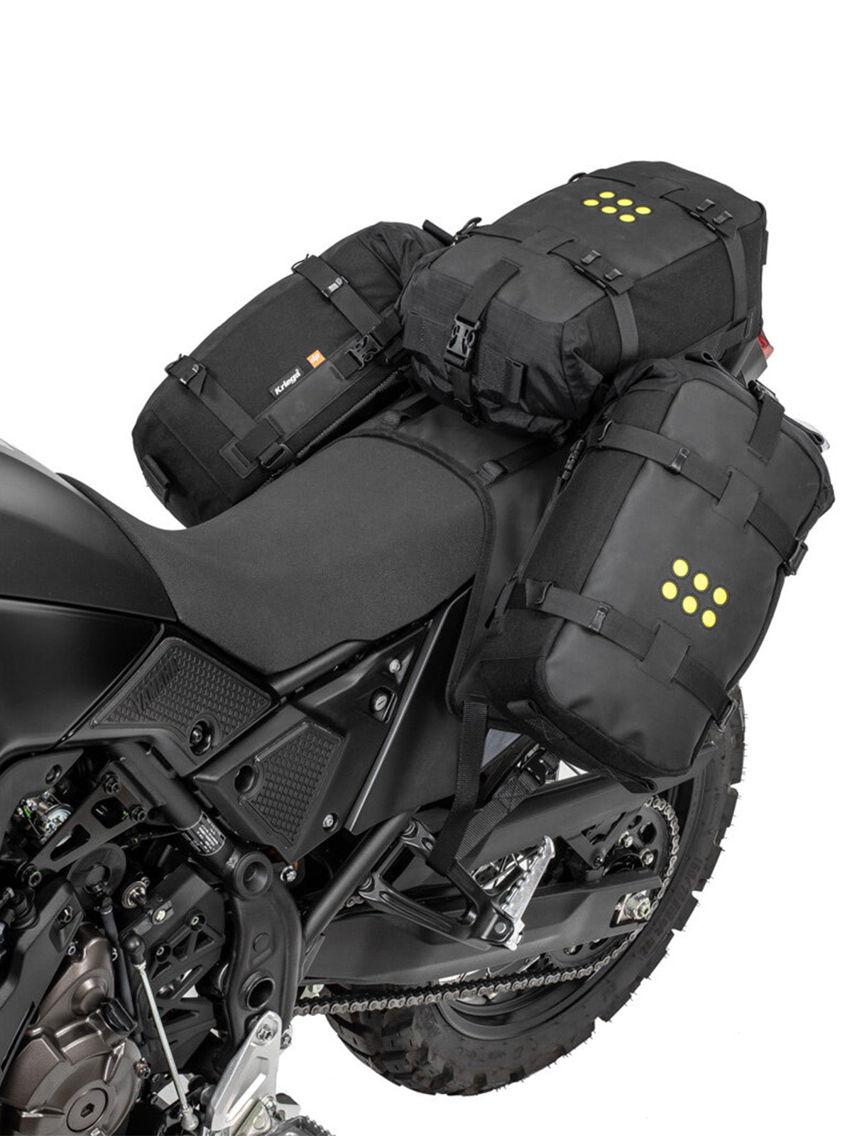 Kriega OS BASE Yamaha Ténéré 700 with three adventure packs