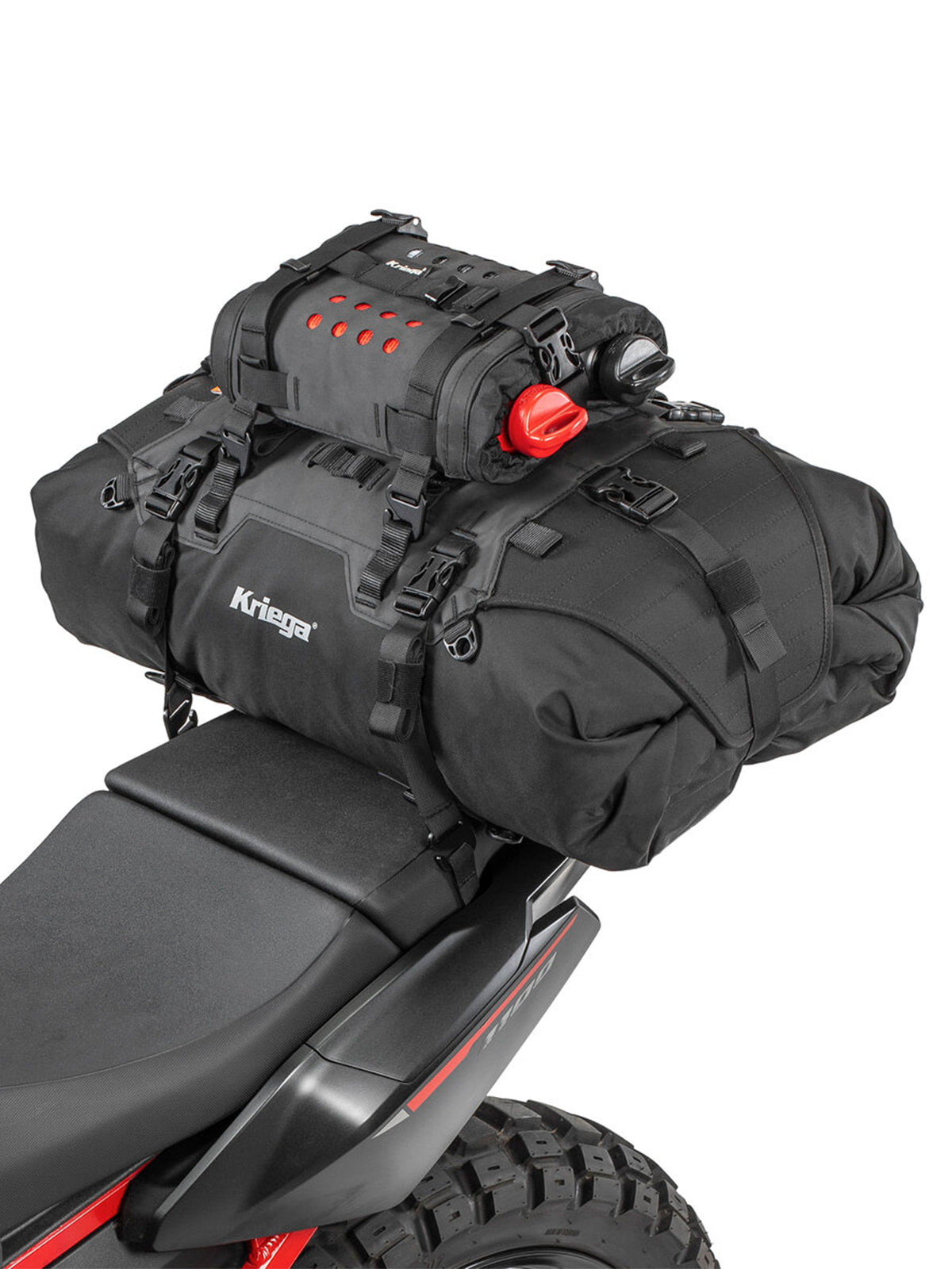 Kriega OS Bottle fitted to top bike pack