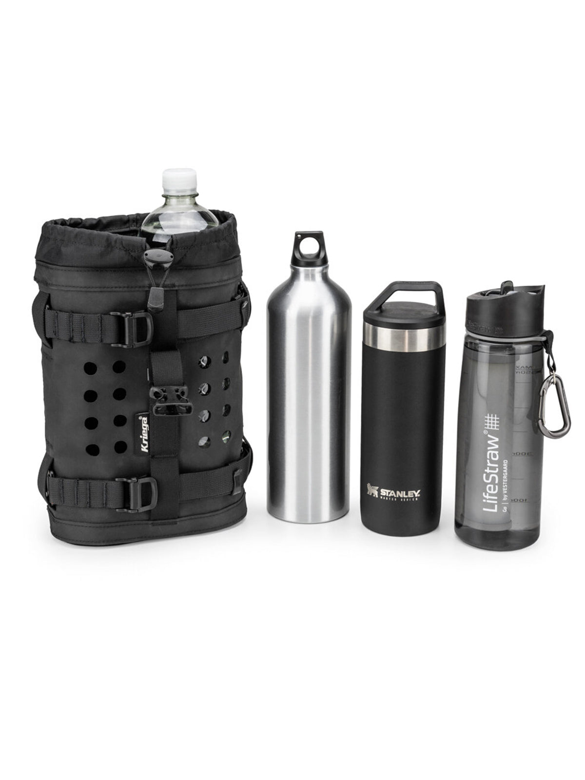 Kriega OS Bottle with different water bottles