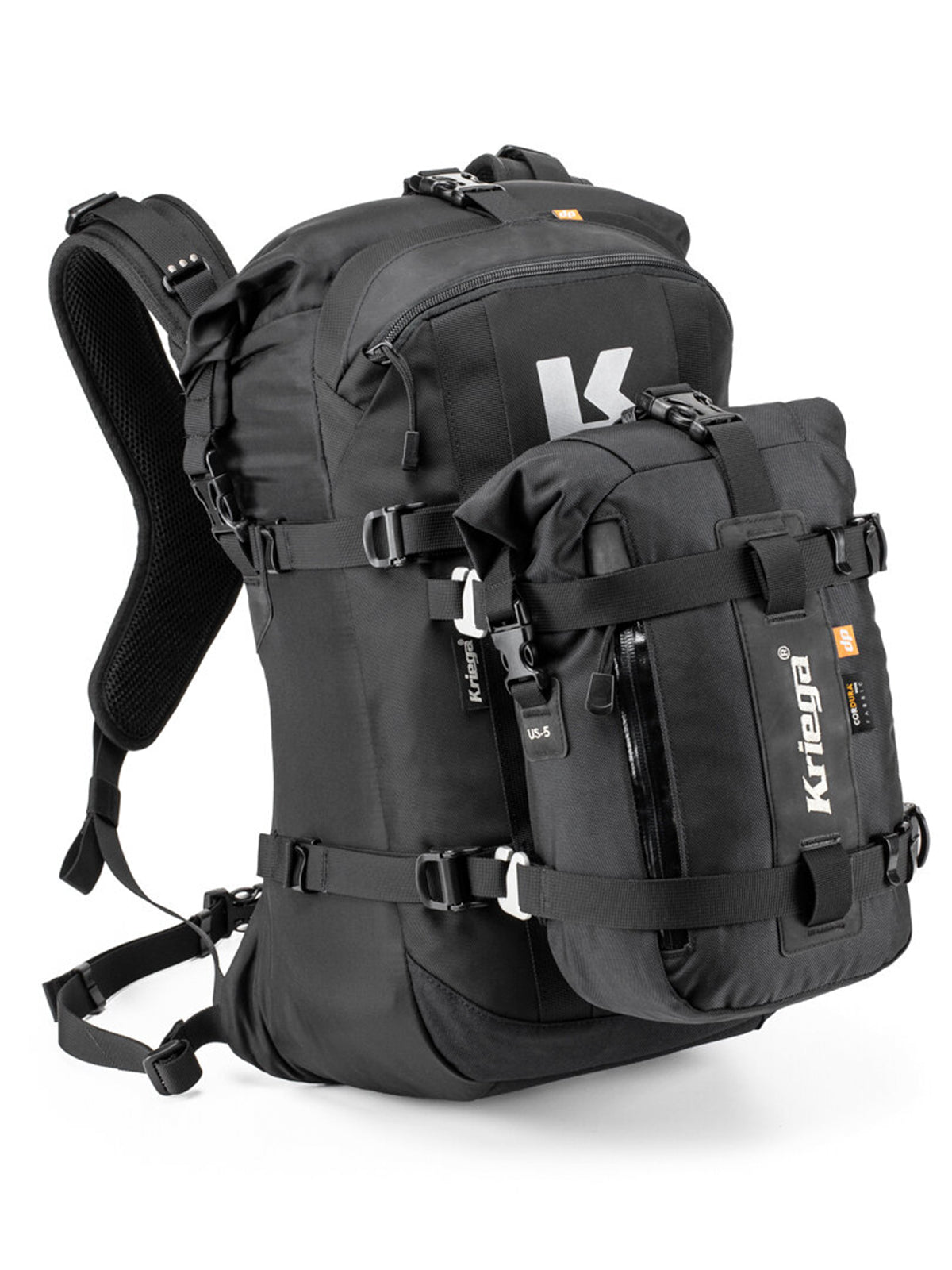Kriega R22 Backpack with us5 attached