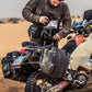 motorbike rider looking in his Kriega R8 Waist Pack