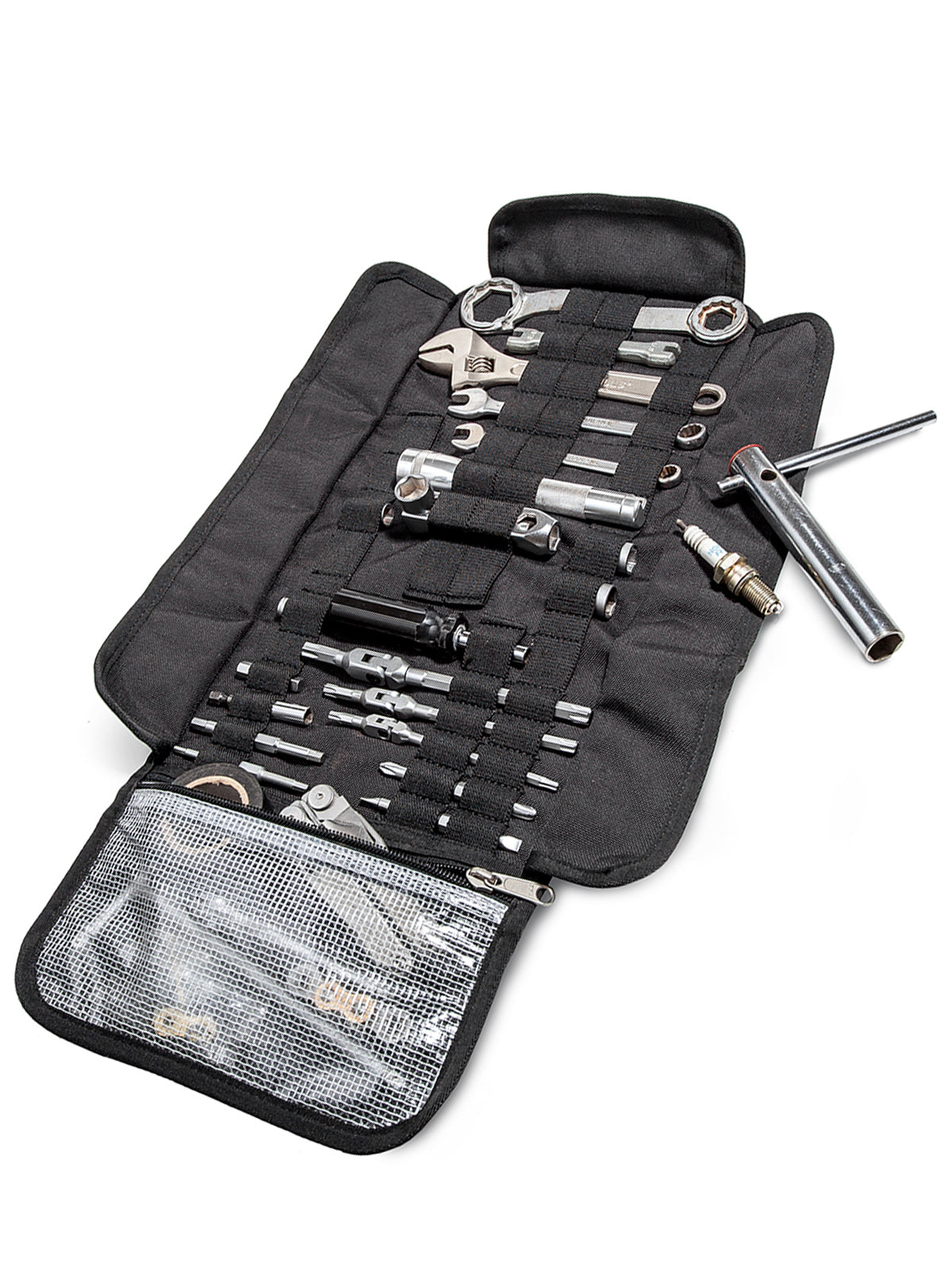 Kriega Tool Roll opened with tools