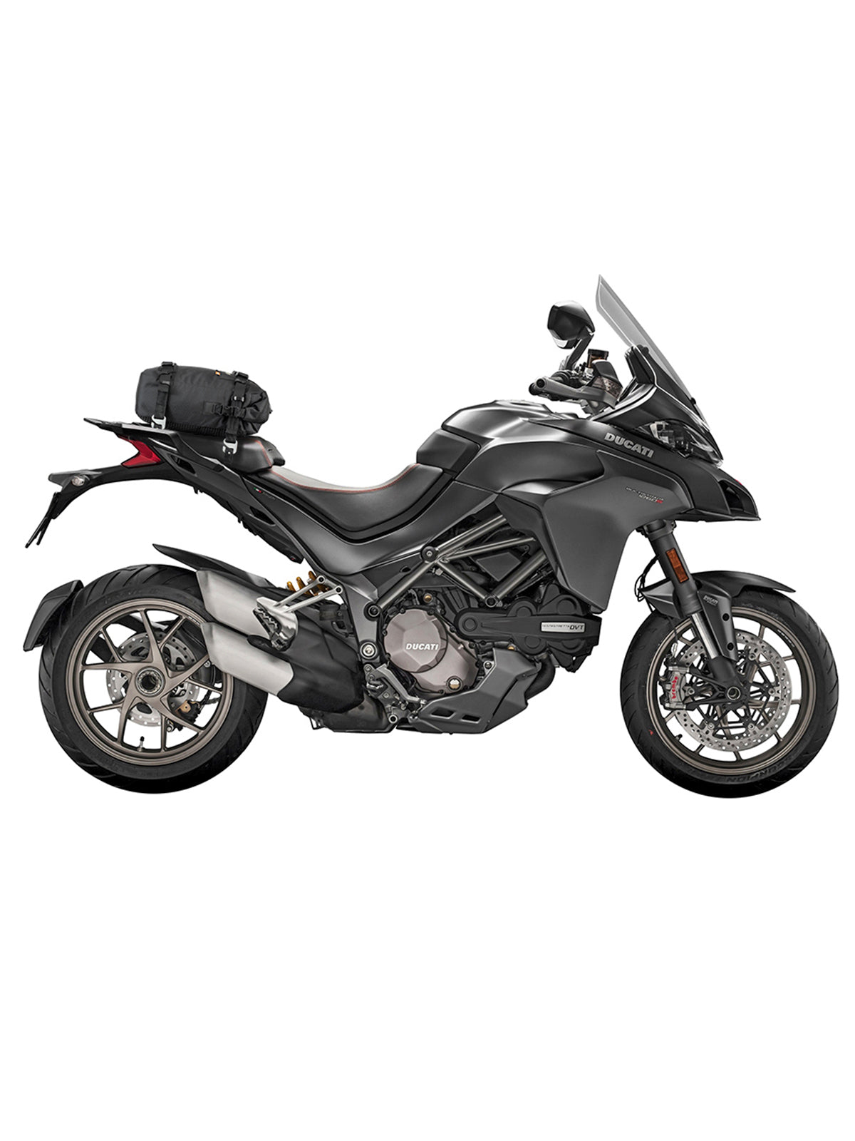 Kriega US10 Drypack attached to ducati adv motorcycle