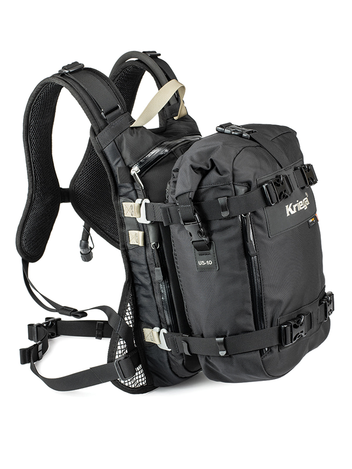 Kriega US10 Drypack attached to backpack