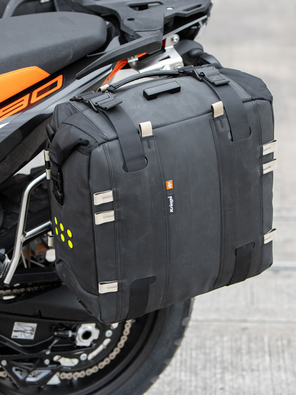 Kriega OS-32 Soft Pannier fitted to rear of KTM
