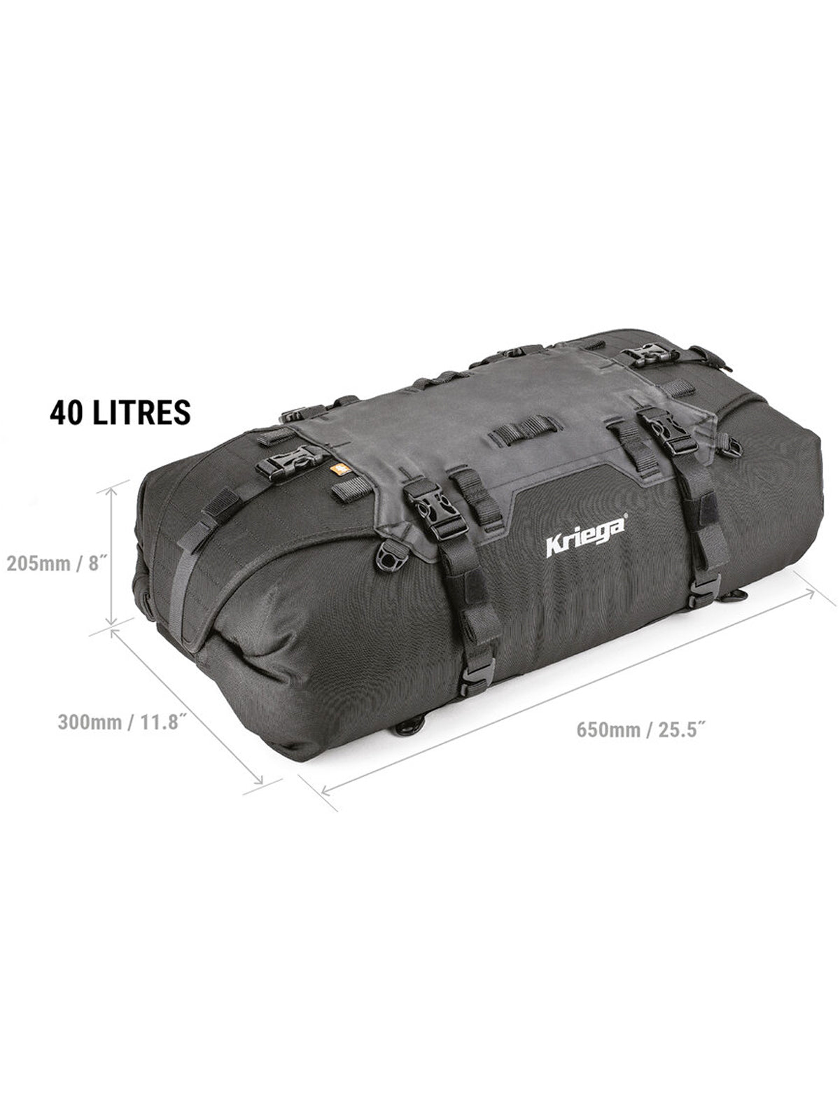 Kriega US40 Drypack Rackpack dimensions