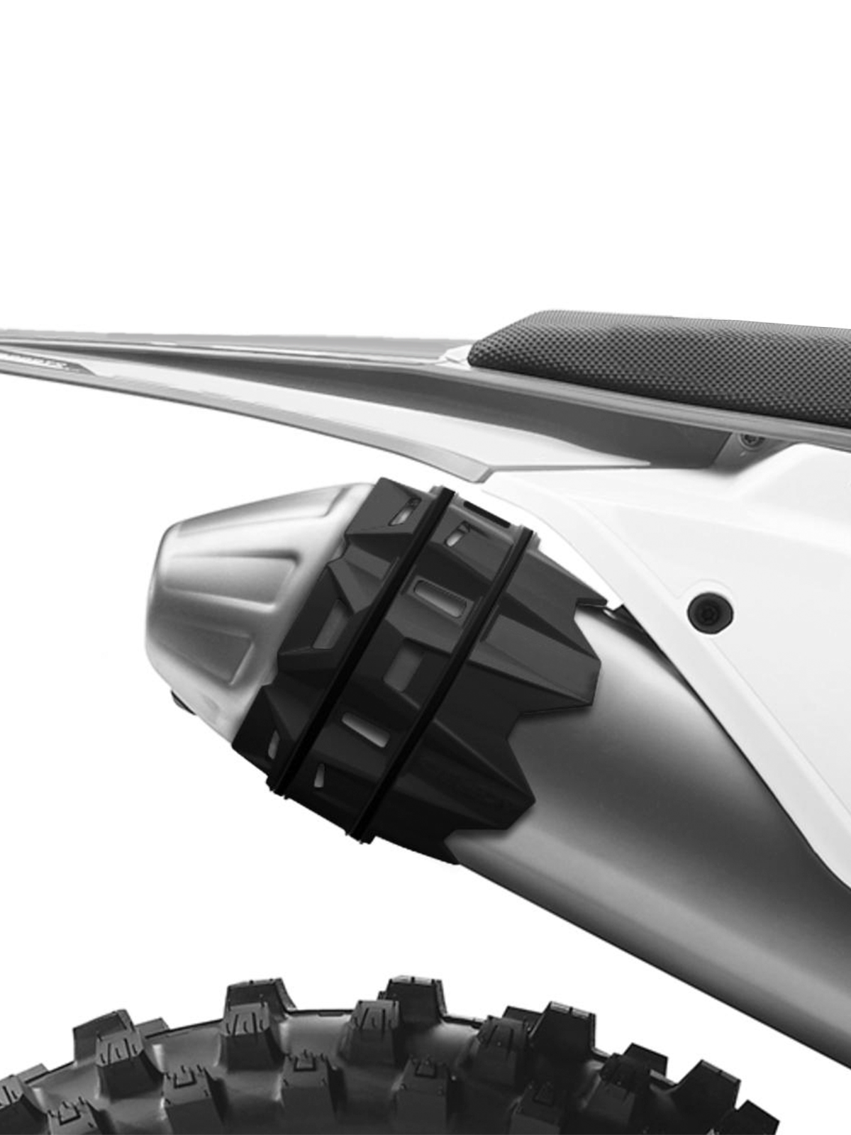 EPIKMOTO Silencer Protector / Heat Shield mounted on exhaust
