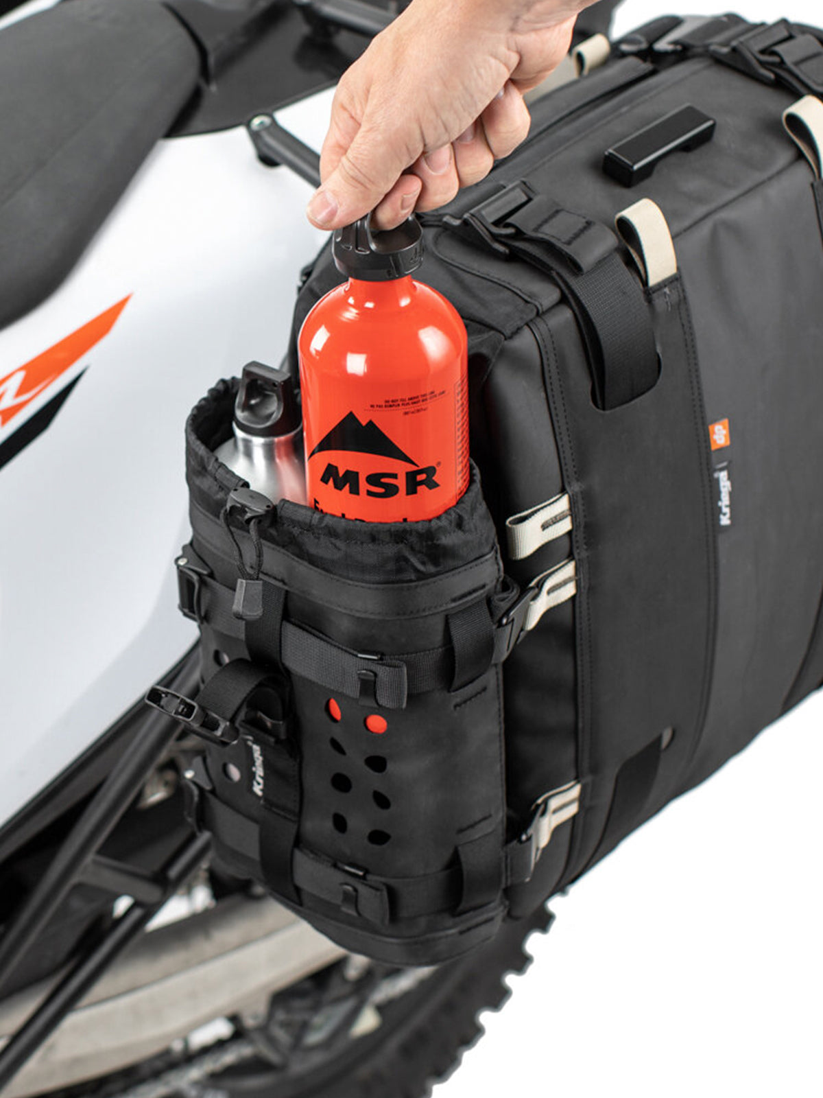 Kriega OS Bottle with fuel and water bottle